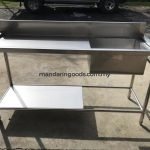 Single Bowl Stainless Steel Sink Table with Shelf