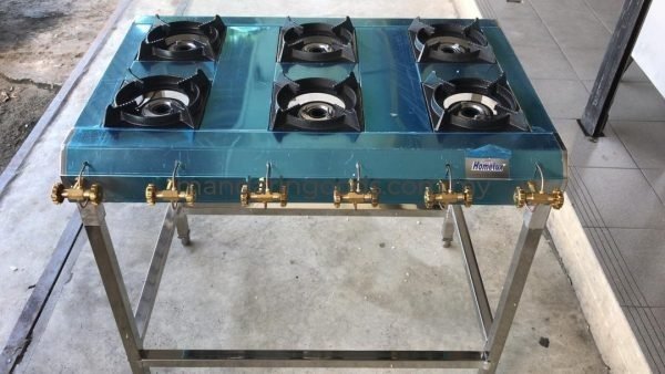 Stainless Steel 6 Burner Stove – New