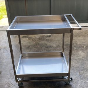 Stainless Steel 2 Tier Trolley with Wheels
